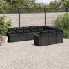 Image de vidaXL Salon de jardin 10 pcs avec coussins noir résine tressée