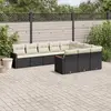 Image de vidaXL Salon de jardin 10 pcs avec coussins noir résine tressée