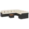 Image de vidaXL Salon de jardin 11 pcs avec coussins noir résine tressée