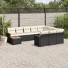 Image de vidaXL Salon de jardin 11 pcs avec coussins noir résine tressée