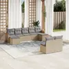 Image de vidaXL Salon de jardin avec coussins 9pcs mélange beige résine tressée