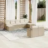 Image de vidaXL Salon de jardin avec coussins 9 pcs beige résine tressée