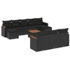Image de vidaXL Salon de jardin 11 pcs avec coussins noir résine tressée