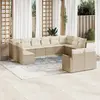 Image de vidaXL Salon de jardin avec coussins 12 pcs beige résine tressée
