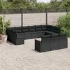 Image de vidaXL Salon de jardin avec coussins 13 pcs noir résine tressée