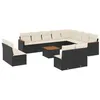 Image de vidaXL Salon de jardin avec coussins 13 pcs noir résine tressée