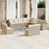 Image de vidaXL Salon de jardin avec coussins 13 pcs beige résine tressée