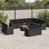 Image de vidaXL Salon de jardin avec coussins 13 pcs noir résine tressée