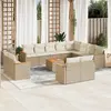 Image de vidaXL Salon de jardin avec coussins 13 pcs beige résine tressée