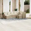 Image de vidaXL Salon de jardin avec coussins 9 pcs beige résine tressée