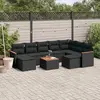 Image de vidaXL Salon de jardin 10 pcs avec coussins noir résine tressée