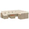 Image de vidaXL Salon de Jardin avec Coussins 11 pcs, Canapés de Terrasse, Ensemble de Meubles de Patio, Mobilier d'Extérieur, Beige Résine Tressée