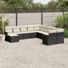 Image de vidaXL Salon de jardin 11 pcs avec coussins noir résine tressée