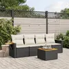 Image de vidaXL Salon de jardin 5 pcs avec coussins noir résine tressée