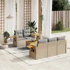 Image de vidaXL Salon de jardin avec coussins 6 pcs beige résine tressée