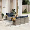 Image de vidaXL Salon de jardin 6 pcs avec coussins gris résine tressée