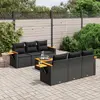 Image de vidaXL Salon de jardin 7 pcs avec coussins noir résine tressée