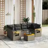 Image de vidaXL Salon de jardin avec coussins 7 pcs gris résine tressée