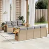 Image de vidaXL Salon de jardin avec coussins 8 pcs beige résine tressée