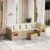 Image de vidaXL Salon de jardin avec coussins 8 pcs beige résine tressée