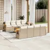 Image de vidaXL Salon de jardin avec coussins 9 pcs beige résine tressée