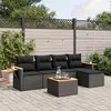 Image de vidaXL Salon de jardin 6 pcs avec coussins noir résine tressée