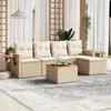Image de vidaXL Salon de jardin avec coussins 6 pcs beige résine tressée