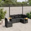 Image de vidaXL Salon de jardin 5 pcs avec coussins noir résine tressée