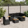 Image de vidaXL Salon de jardin 6 pcs avec coussins noir résine tressée