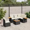 Image de vidaXL Salon de jardin 6 pcs avec coussins noir résine tressée