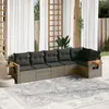 Image de vidaXL Salon de jardin 6 pcs avec coussins gris résine tressée