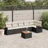 Image de vidaXL Salon de jardin 7 pcs avec coussins noir résine tressée