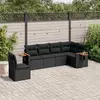 Image de vidaXL Salon de jardin 6 pcs avec coussins noir résine tressée