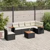 Image de vidaXL Salon de jardin 7 pcs avec coussins noir résine tressée