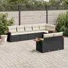Image de vidaXL Salon de jardin 8 pcs avec coussins noir résine tressée
