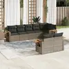 Image de vidaXL Salon de jardin 8 pcs avec coussins gris résine tressée