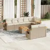 Image de vidaXL Salon de jardin avec coussins 9 pcs beige résine tressée