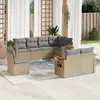 Image de vidaXL Salon de jardin avec coussins 8 pcs beige résine tressée