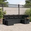Image de vidaXL Salon de jardin 6 pcs avec coussins noir résine tressée