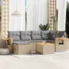Image de vidaXL Salon de jardin avec coussins 7 pcs beige résine tressée