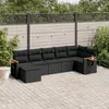 Image de vidaXL Salon de jardin 7 pcs avec coussins noir résine tressée