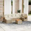Image de vidaXL Salon de jardin avec coussins 8 pcs beige résine tressée
