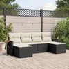 Image de vidaXL Salon de jardin 6 pcs avec coussins noir résine tressée
