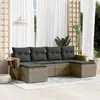 Image de vidaXL Salon de jardin 6 pcs avec coussins gris résine tressée