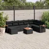 Image de vidaXL Salon de jardin 9 pcs avec coussins noir résine tressée