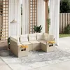 Image de vidaXL Salon de jardin avec coussins 6 pcs beige résine tressée