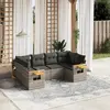 Image de vidaXL Salon de jardin 6 pcs avec coussins gris résine tressée