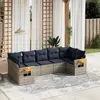 Image de vidaXL Salon de jardin 7 pcs avec coussins gris résine tressée