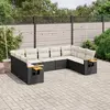 Image de vidaXL Salon de jardin 9 pcs avec coussins noir résine tressée