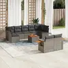 Image de vidaXL Salon de jardin avec coussins 10 pcs gris résine tressée